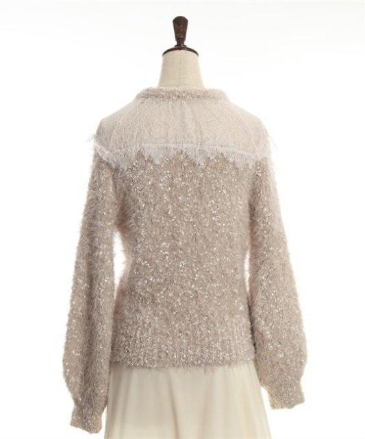 新品☆アクシーズ*レース切り替えニットプルオーバー < ブランド 新品☆アクシーズ*レース切り替えニットプルオーバー < ブランドの