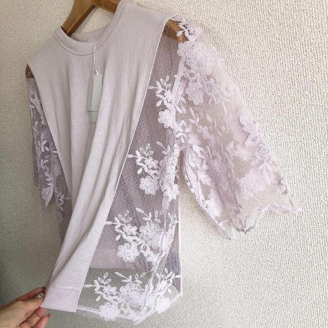 新品!!◆DazzliN/ダズリン◆レーススカラップ切替トップス★パープルF*シンプルコーデ♪ < ブランド 新品!!◆DazzliN/ダズリン◆レーススカラップ切替トップス★パープルF*シンプルコーデ♪ < ブランドの