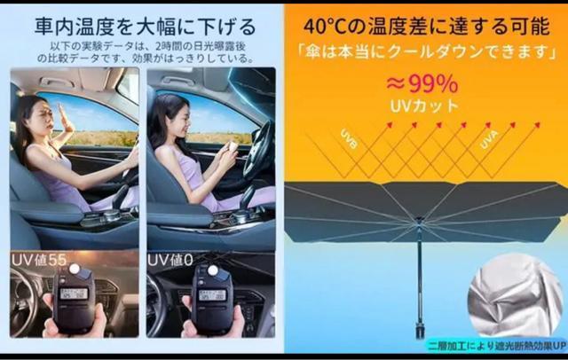 日除け折畳み傘 車用サンシェード 傘型 車用パラソル フロントシェード 遮光遮熱 UV紫外線カット暑さ対策 収納ポーチ付きMサイズ < 自動車/バイク 日除け折畳み傘 車用サンシェード 傘型 車用パラソル フロントシェード 遮光遮熱 UV紫外線カット暑さ対策 収納ポーチ付きMサイズ < 自動車/バイク