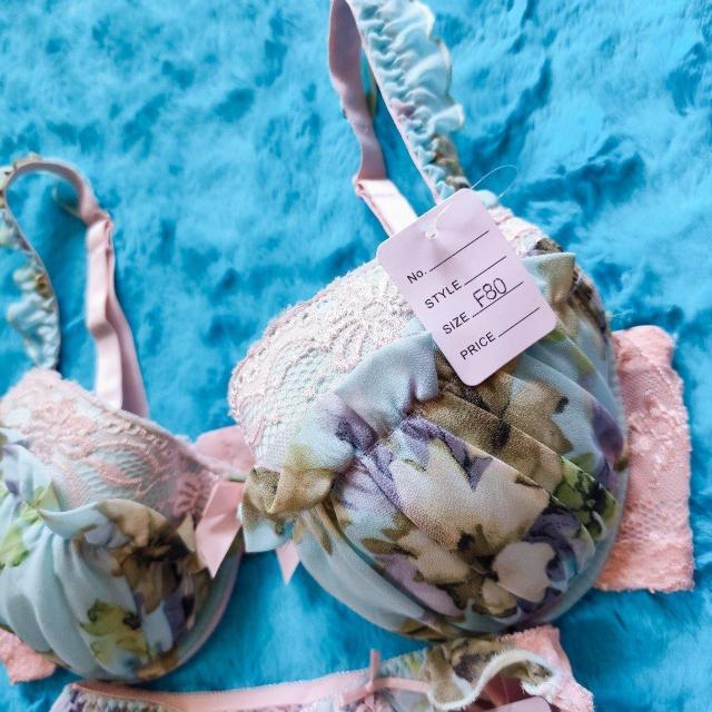 激カワッ。。。F80×L。。お花柄シフォンブラジャー&ショーツセット。。グラマー大きいサイズフラワー清純姫 < 女性ファッション  激カワッ。。。F80×L。。お花柄シフォンブラジャー&ショーツセット。。グラマー大きいサイズフラワー清純姫 < 女性ファッションの