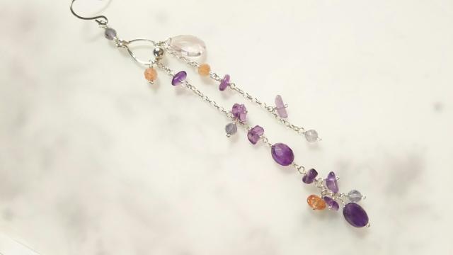 片耳用*アメジストのロングピアス*SF 21004 < 女性アクセサリー/時計 片耳用*アメジストのロングピアス*SF 21004 < 女性アクセサリー/時計の