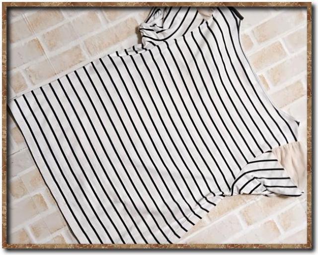 ボンメルスリー リボン付きボーダーカットソー 白×黒 < ブランド  ボンメルスリー リボン付きボーダーカットソー 白×黒 < ブランドの