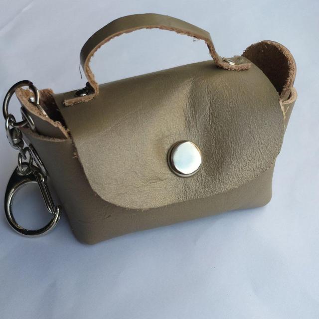 DIY 本革 ミニバッグ くすみゴールド キーホルダー < ペット/手芸/園芸  DIY 本革 ミニバッグ くすみゴールド キーホルダー  < ペット/手芸/園芸の