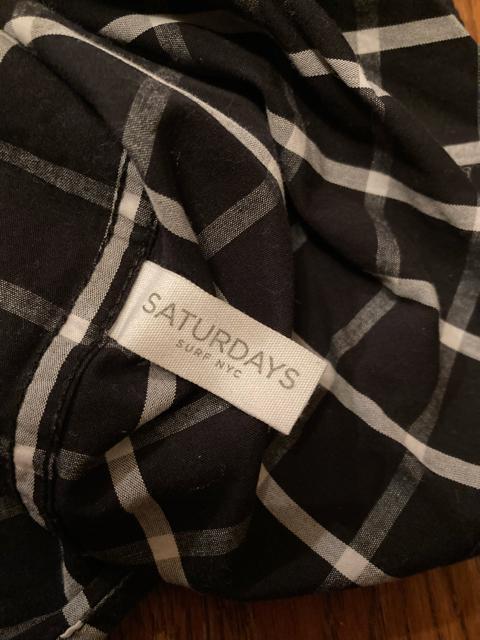 saturdays surf nyc サタデーズサーフニューヨーク チェック シャツ ブラック 古着 ロンハーマン  < 男性ファッション  saturdays surf nyc サタデーズサーフニューヨーク チェック シャツ ブラック 古着 ロンハーマン  < 男性ファッションの