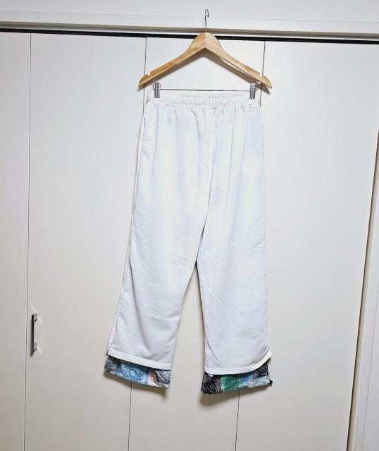 新品 askisr 裾ペイズリー柄 白スウェットワイドパンツ XL < 男性ファッション 新品 askisr 裾ペイズリー柄 白スウェットワイドパンツ XL < 男性ファッションの