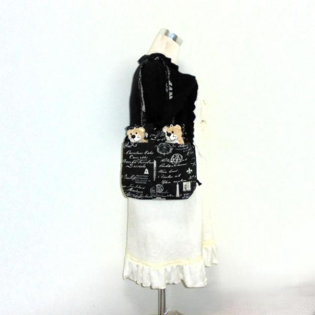 @◆エッフェル塔・凱旋門・パリ×黒地◆外ポケットA持ち手付き巾着バッグ◆ < 女性ファッション  @◆エッフェル塔・凱旋門・パリ×黒地◆外ポケットA持ち手付き巾着バッグ◆ < 女性ファッションの