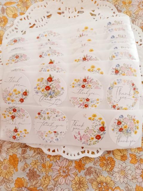 お裾分け☆花柄Thank Youシール5セット☆ < インテリア/ライフ  お裾分け☆花柄Thank Youシール5セット☆  < インテリア/ライフの