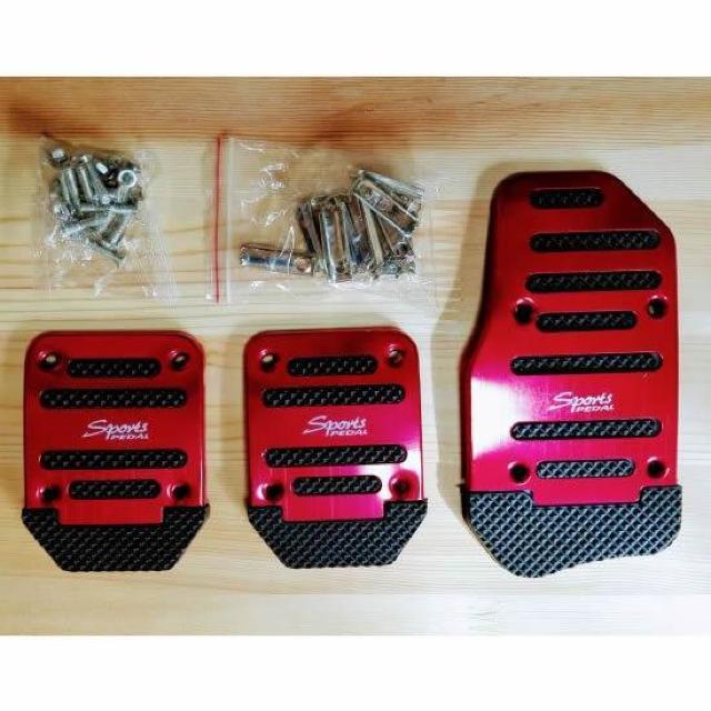 匿名配送 MT車用 アルミ ペダルカバー レッド 3個セット 汎用 マニュアル ミッション MT カスタム ドレスアップ < 自動車/バイク 匿名配送 MT車用 アルミ ペダルカバー レッド 3個セット 汎用 マニュアル ミッション MT カスタム ドレスアップ < 自動車/バイク