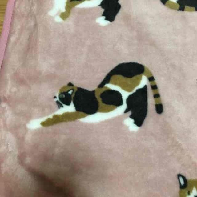 三毛猫のみやけさん・キャラクター柄ブランケット。ピンク < インテリア/ライフ 三毛猫のみやけさん・キャラクター柄ブランケット。ピンク < インテリア/ライフの