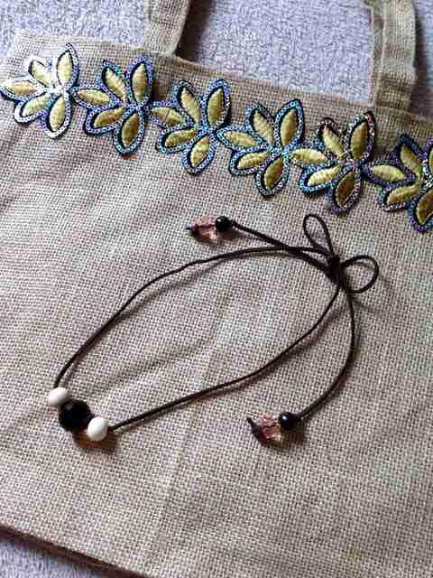 ネックレス チョーカー付◆麻 ジュート ショルダーバッグ < 女性ファッション  ネックレス チョーカー付◆麻 ジュート ショルダーバッグ < 女性ファッションの