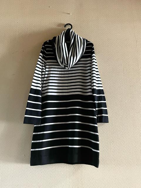 【2WAY】RAF RAF◆ストール付◆上質ボーダー柄ニットワンピース◆秋冬 < 女性ファッション  【2WAY】RAF RAF◆ストール付◆上質ボーダー柄ニットワンピース◆秋冬  < 女性ファッションの