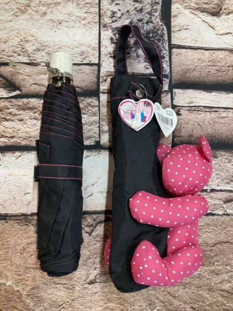 送料無料!バッグに掛けれて便利!可愛いドット柄とクマちゃんのぬいぐるみ付き 折り畳み雨傘1本 < 女性ファッション  送料無料!バッグに掛けれて便利!可愛いドット柄とクマちゃんのぬいぐるみ付き 折り畳み雨傘1本 < 女性ファッションの