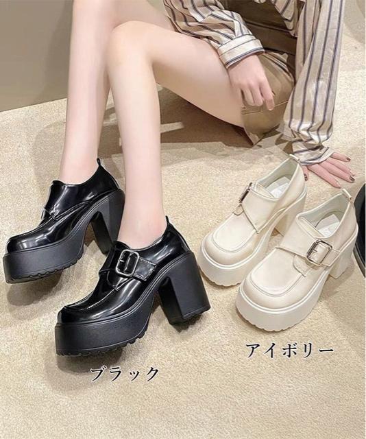 送料無料 新品 厚底ローファーレディース太ヒールパンプス < 女性ファッション  送料無料 新品 厚底ローファーレディース太ヒールパンプス < 女性ファッションの