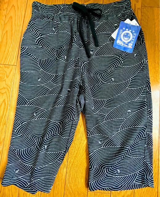 Mサイズ!高貴紳士的!商標登録!黒柴印 和んこ堂!楊柳素材ストレッチ!ネイビー系色合い!両脇&後一つポケット付き!ハーフパンツ! < 男性ファッション  Mサイズ!高貴紳士的!商標登録!黒柴印 和んこ堂!楊柳素材ストレッチ!ネイビー系色合い!両脇&後一つポケット付き!ハーフパンツ! < 男性ファッションの