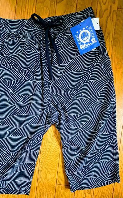 Mサイズ!高貴紳士的!商標登録!黒柴印 和んこ堂!楊柳素材ストレッチ!ネイビー系色合い!両脇&後一つポケット付き!ハーフパンツ! < 男性ファッション  Mサイズ!高貴紳士的!商標登録!黒柴印 和んこ堂!楊柳素材ストレッチ!ネイビー系色合い!両脇&後一つポケット付き!ハーフパンツ! < 男性ファッションの