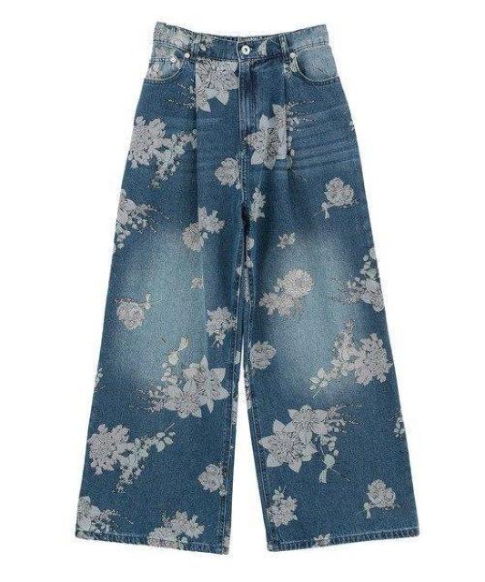 SUGAR SPOON/パンツ★フラワープリントのワイドデニム < ブランド  SUGAR SPOON/パンツ★フラワープリントのワイドデニム < ブランドの