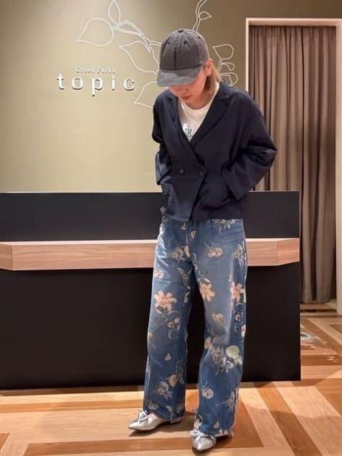 SUGAR SPOON/パンツ★フラワープリントのワイドデニム < ブランド  SUGAR SPOON/パンツ★フラワープリントのワイドデニム < ブランドの