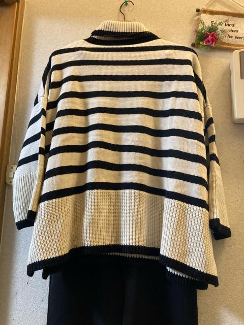 フリー未使用黒白ボーダータートルセーター < 女性ファッション フリー未使用黒白ボーダータートルセーター < 女性ファッションの