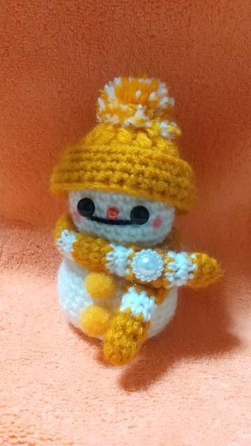 雪だるま*編みぐるみ(オレンジ) < ペット/手芸/園芸 雪だるま*編みぐるみ(オレンジ) < ペット/手芸/園芸の