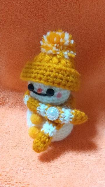 雪だるま*編みぐるみ(オレンジ) < ペット/手芸/園芸 雪だるま*編みぐるみ(オレンジ) < ペット/手芸/園芸の