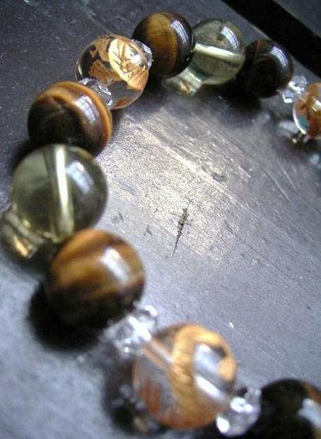 ☆即決☆金運*金龍彫水晶xタイガーアイxシトリンブレスレット < 女性アクセサリー/時計 ☆即決☆金運*金龍彫水晶xタイガーアイxシトリンブレスレット < 女性アクセサリー/時計の