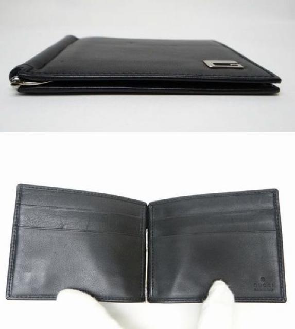 グッチ レザー Gマーク 二つ折りマネークリップ カードケース ブラック【送料無料】 < ブランド グッチ レザー Gマーク 二つ折りマネークリップ カードケース ブラック【送料無料】 < ブランドの