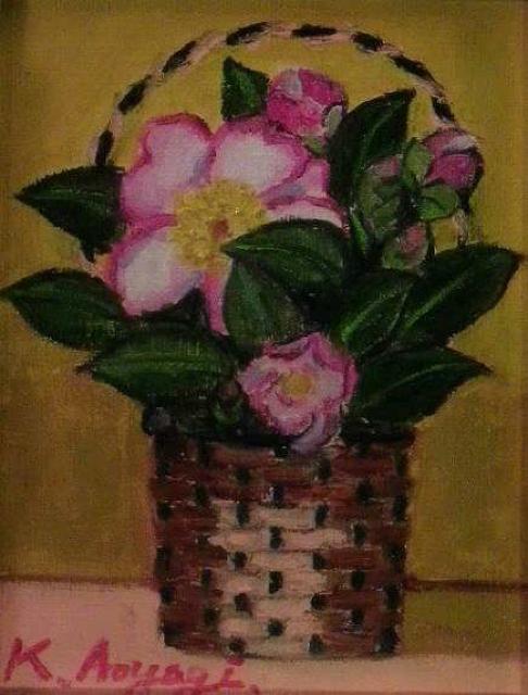 絵画 油彩 青柳キミ子『山茶花』真作保証 原画 < ホビー 絵画 油彩 青柳キミ子『山茶花』真作保証 原画 < ホビーの