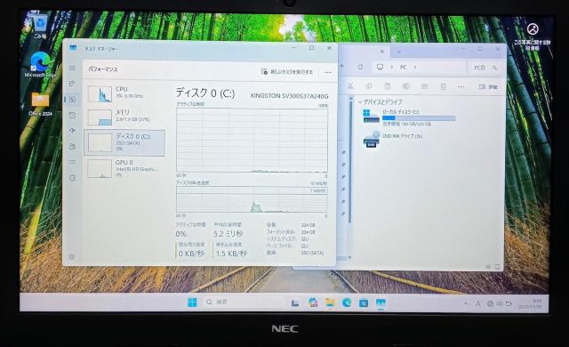 NEC VersaPro Corei5 8GB SSD240GB DVD WindowsJ ς Windows11  PC{/Ӌ@ 