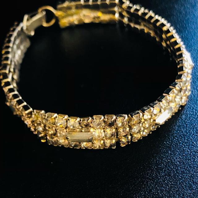 ゴールドカラー シルバーカラー ラインストーン 喜平 ブレスレット ブレス < 女性アクセサリー/時計 ゴールドカラー シルバーカラー ラインストーン 喜平 ブレスレット ブレス < 女性アクセサリー/時計の
