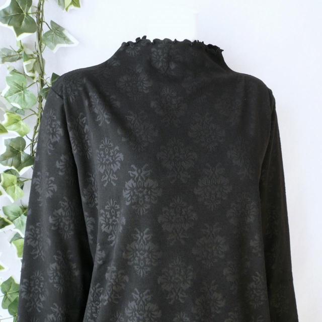 新品 a103 ML 両面微起毛 メロウフリル プルオーバー 黒 ブラック アラベスク風地模様 春秋冬 レディース 上質 上品 < 女性ファッション 新品 a103 ML 両面微起毛 メロウフリル プルオーバー 黒 ブラック アラベスク風地模様 春秋冬 レディース 上質 上品 < 女性ファッションの