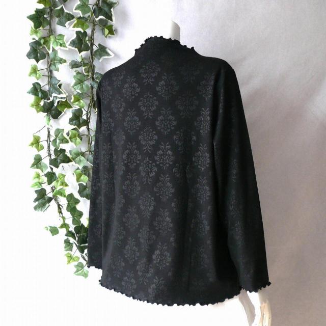 新品 a103 ML 両面微起毛 メロウフリル プルオーバー 黒 ブラック アラベスク風地模様 春秋冬 レディース 上質 上品 < 女性ファッション 新品 a103 ML 両面微起毛 メロウフリル プルオーバー 黒 ブラック アラベスク風地模様 春秋冬 レディース 上質 上品 < 女性ファッションの