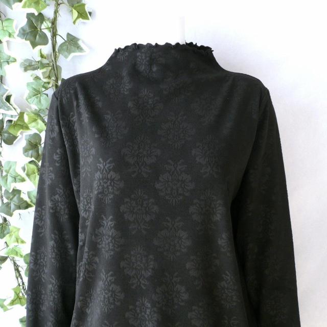 新品 a103 ML 両面微起毛 メロウフリル プルオーバー 黒 ブラック アラベスク風地模様 春秋冬 レディース 上質 上品 < 女性ファッション 新品 a103 ML 両面微起毛 メロウフリル プルオーバー 黒 ブラック アラベスク風地模様 春秋冬 レディース 上質 上品 < 女性ファッションの