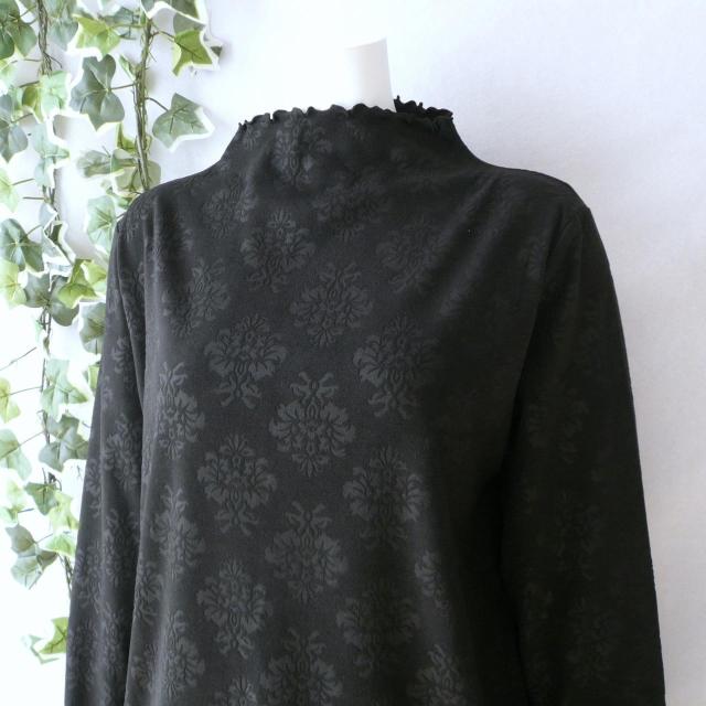 新品 a103 ML 両面微起毛 メロウフリル プルオーバー 黒 ブラック アラベスク風地模様 春秋冬 レディース 上質 上品 < 女性ファッション 新品 a103 ML 両面微起毛 メロウフリル プルオーバー 黒 ブラック アラベスク風地模様 春秋冬 レディース 上質 上品 < 女性ファッションの