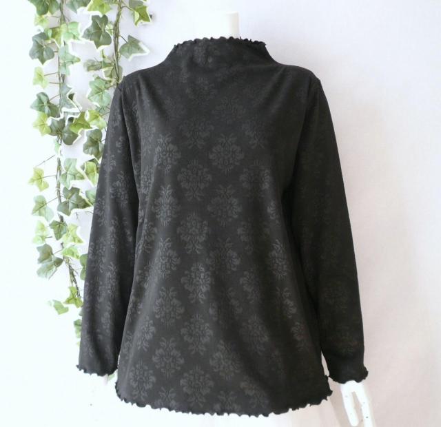 新品 a103 ML 両面微起毛 メロウフリル プルオーバー 黒 ブラック アラベスク風地模様 春秋冬 レディース 上質 上品 < 女性ファッション 新品 a103 ML 両面微起毛 メロウフリル プルオーバー 黒 ブラック アラベスク風地模様 春秋冬 レディース 上質 上品 < 女性ファッションの