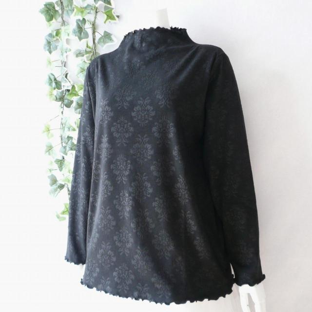 新品 a103 ML 両面微起毛 メロウフリル プルオーバー 黒 ブラック アラベスク風地模様 春秋冬 レディース 上質 上品 < 女性ファッション 新品 a103 ML 両面微起毛 メロウフリル プルオーバー 黒 ブラック アラベスク風地模様 春秋冬 レディース 上質 上品 < 女性ファッションの