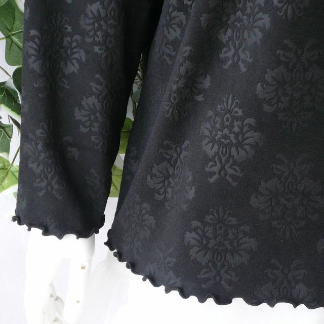 新品 a103 ML 両面微起毛 メロウフリル プルオーバー 黒 ブラック アラベスク風地模様 春秋冬 レディース 上質 上品 < 女性ファッション 新品 a103 ML 両面微起毛 メロウフリル プルオーバー 黒 ブラック アラベスク風地模様 春秋冬 レディース 上質 上品 < 女性ファッションの