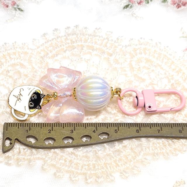 ハンドメイド☆キーホルダー☆カップインねこチャン☆ピンク < 女性ファッション ハンドメイド☆キーホルダー☆カップインねこチャン☆ピンク < 女性ファッションの