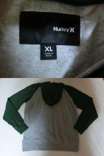 ハーレー【hurley】ロゴプリントプルオーバーパーカーUS XL灰x緑 < ブランド  ハーレー【hurley】ロゴプリントプルオーバーパーカーUS XL灰x緑 < ブランドの