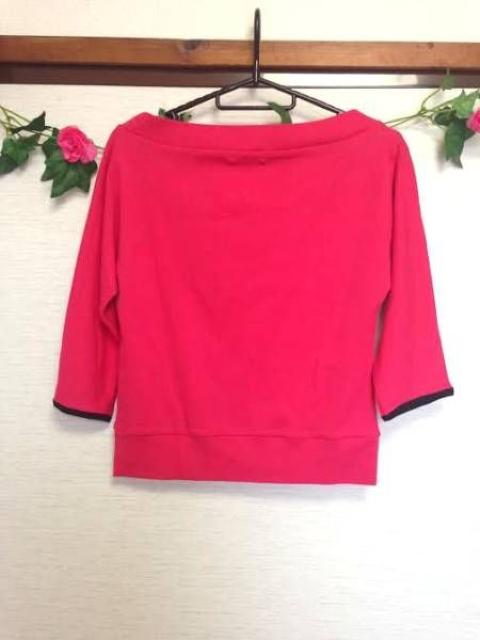 OZOC オゾック◆ピンク テキスト 七分袖 Tシャツ カットソー < ブランド  OZOC オゾック◆ピンク テキスト 七分袖 Tシャツ カットソー < ブランドの