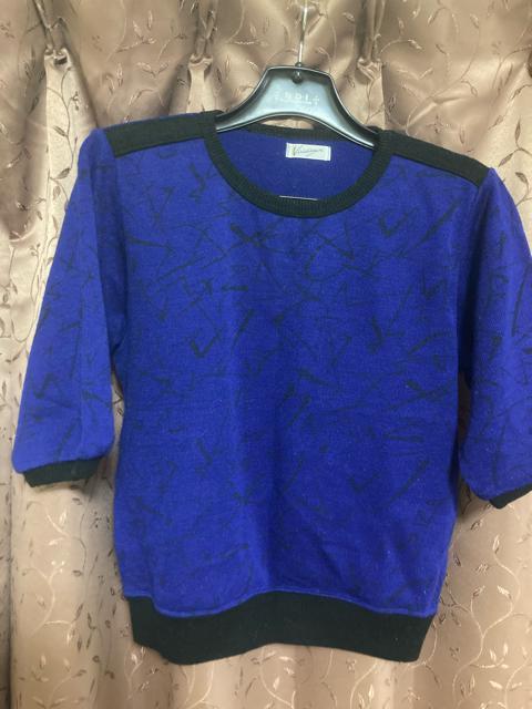 1447.五分袖薄手ニットカットソー☆柄物☆サイズM < 女性ファッション  1447.五分袖薄手ニットカットソー☆柄物☆サイズM  < 女性ファッションの