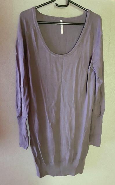 ニット 大きいサイズ チュニック セーター 紫 パープル トップス L 長袖 プルオーバー PJ ロング カットソー 秋 冬 < 女性ファッション  ニット 大きいサイズ チュニック セーター 紫 パープル トップス L 長袖 プルオーバー PJ ロング カットソー 秋 冬  < 女性ファッションの