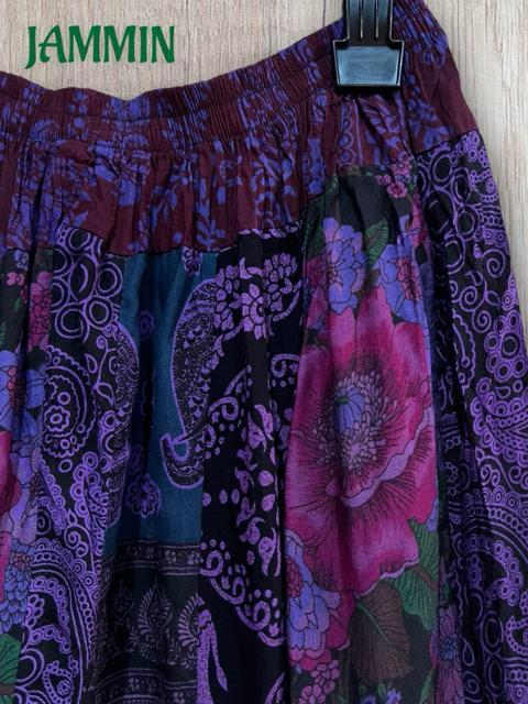 パッチワークフレアスカート アジアン エスニック ヒッピー フレアスカート < 女性ファッション パッチワークフレアスカート アジアン エスニック ヒッピー フレアスカート < 女性ファッションの