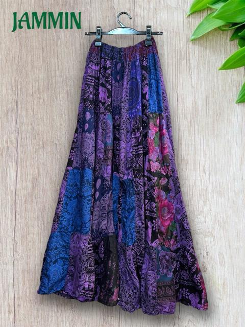 パッチワークフレアスカート アジアン エスニック ヒッピー フレアスカート < 女性ファッション パッチワークフレアスカート アジアン エスニック ヒッピー フレアスカート < 女性ファッションの