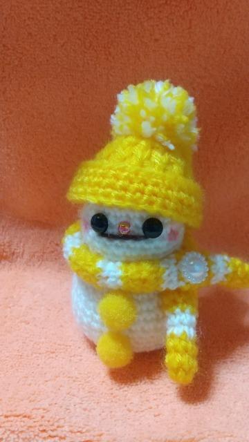 雪だるま*編みぐるみ(山吹色) < ペット/手芸/園芸 雪だるま*編みぐるみ(山吹色) < ペット/手芸/園芸の