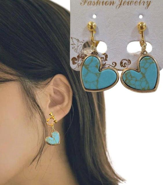 ハートターコイズイヤリング・ピアス☆ かわいいピアス ターコイズイヤリング ハートピアス ハートイヤリング ターコイズピアス < 女性アクセサリー/時計 ハートターコイズイヤリング・ピアス☆ かわいいピアス ターコイズイヤリング ハートピアス ハートイヤリング ターコイズピアス < 女性アクセサリー/時計の