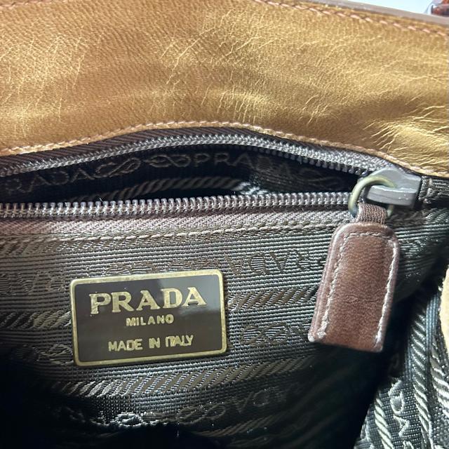 PRADA プラダ レザー プラスチックチェーン ハンドバッグ G金具 ライトブラウン < ブランド PRADA プラダ レザー プラスチックチェーン ハンドバッグ G金具 ライトブラウン < ブランドの