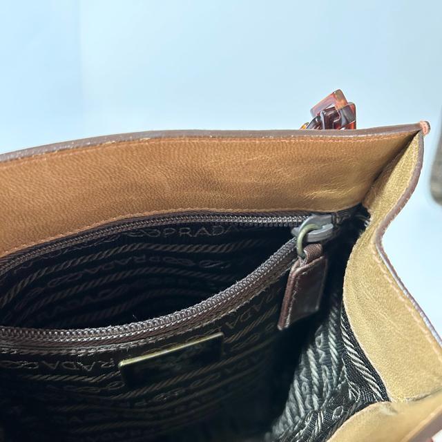 PRADA プラダ レザー プラスチックチェーン ハンドバッグ G金具 ライトブラウン < ブランド PRADA プラダ レザー プラスチックチェーン ハンドバッグ G金具 ライトブラウン < ブランドの