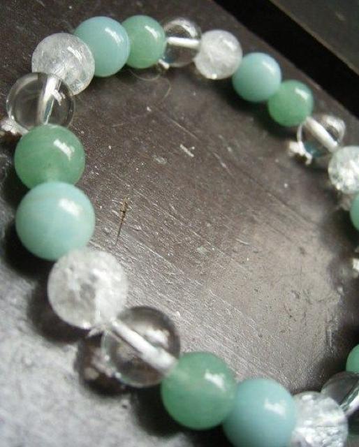 アマゾナイトxアベンチュリンxクラック水晶ブレスレット < 男性アクセサリー/時計  アマゾナイトxアベンチュリンxクラック水晶ブレスレット < 男性アクセサリー/時計の