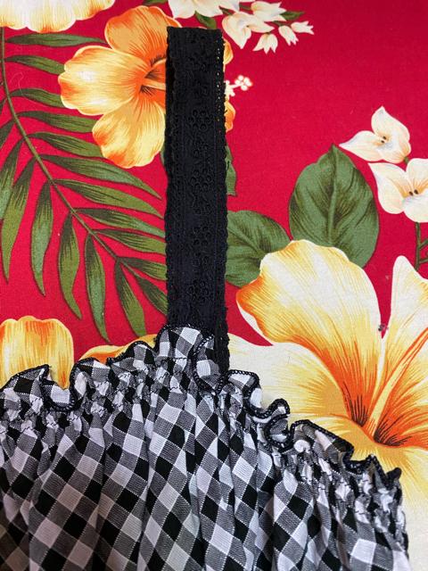 レストローズ☆黒ギンガムチェック☆ワンピース☆スリップ付 < ブランド  レストローズ☆黒ギンガムチェック☆ワンピース☆スリップ付 < ブランドの