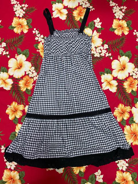 レストローズ☆黒ギンガムチェック☆ワンピース☆スリップ付 < ブランド  レストローズ☆黒ギンガムチェック☆ワンピース☆スリップ付 < ブランドの